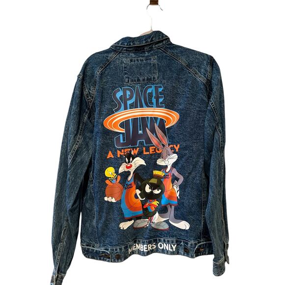 Space Jam x Members Only Looney Tunes Denim Jean Jacket M - Picture 1 of 8